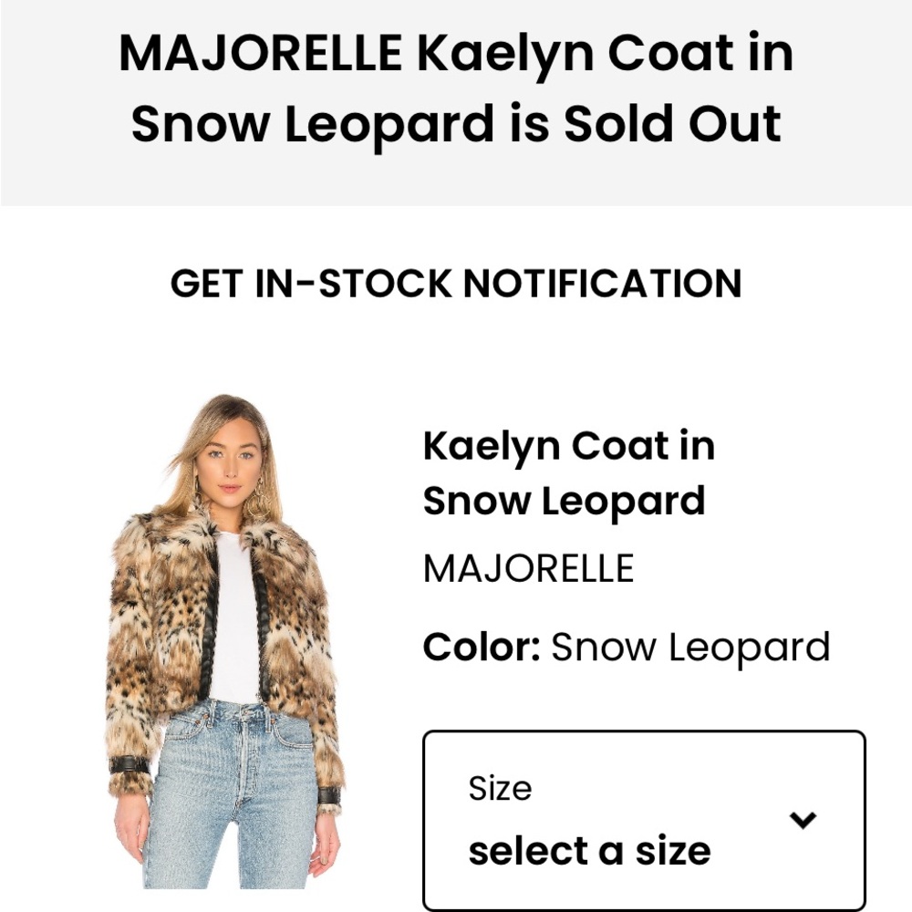 MAJORELLE Kaelyn Coat in Snow Leopard